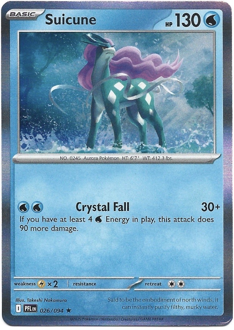Suicune Holo - ME02: Phantasmal Flames 026/094 - NM Pokemon