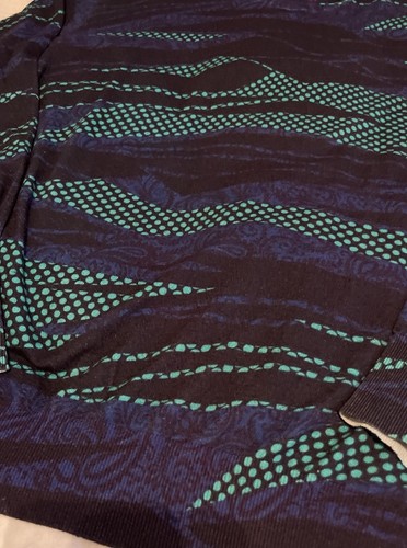 ROBERT GRAHAM Blue Green Abstract Geo Sweater Linen Cotton Blend Men’s M - Picture 6 of 17