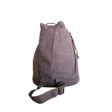 Vintage W.B. Place & Co. Suede Sling Backpack + Pouch Set Tan USA Made Pliable