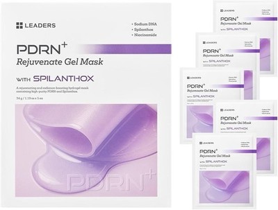 LEADERS PDRN+ Rejuvenate Gel Mask   Overnight Hydrogel 5 Ct. Korean Sheet Masks