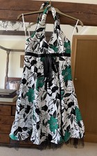 Apricot Floral  Halter Dress / tea dress Size S