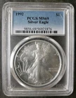 1992 $1 American Silver Eagle Dollar PCGS MS69