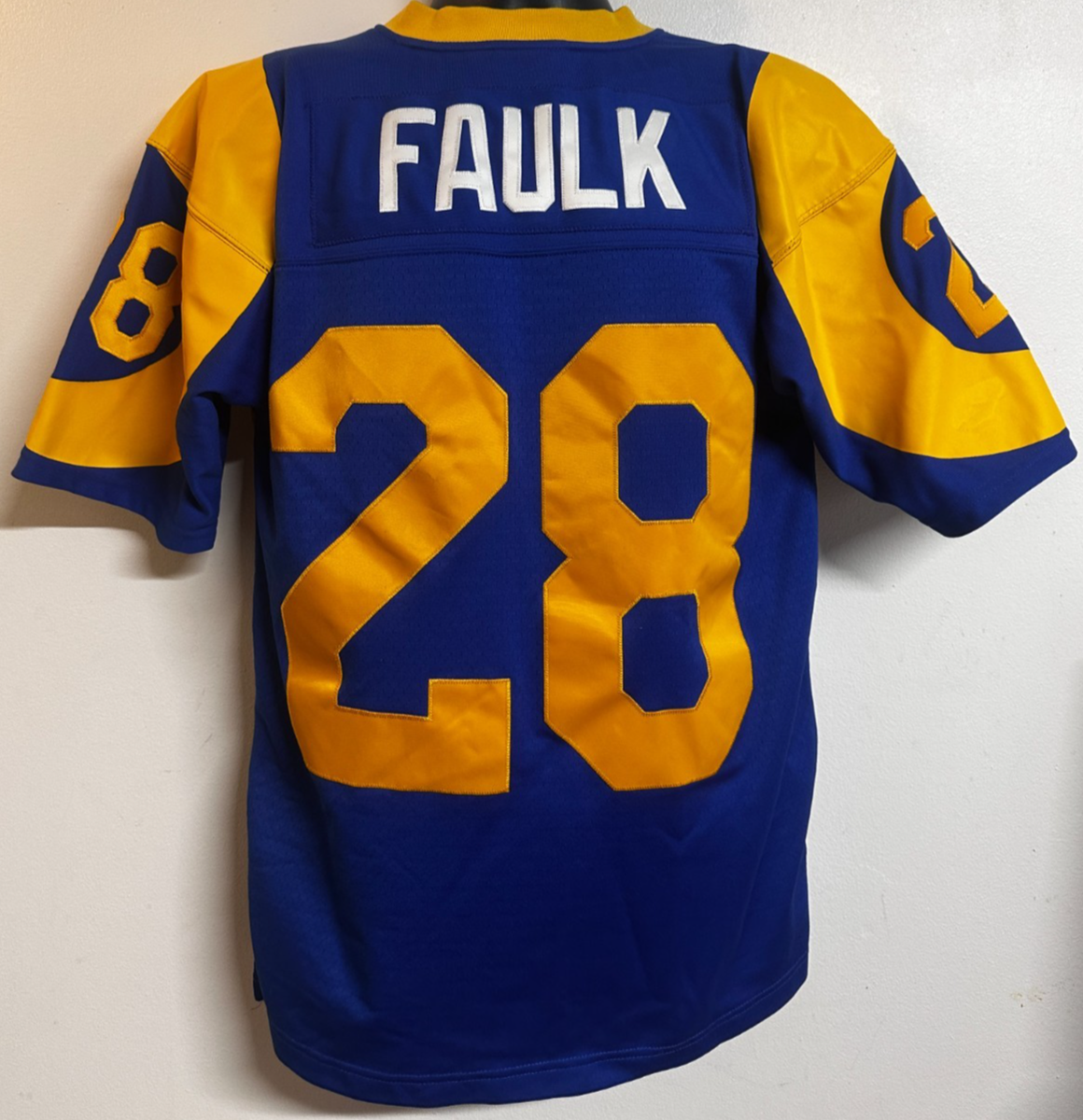 NFL Los Angeles Rams #28 Marshall Faulk Football Jersey Men SZ: 40