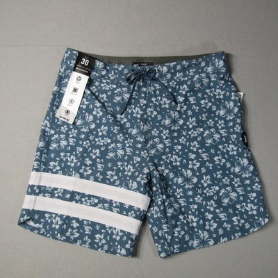 NWT Hurley Phantom Eco Block Party 18'' Men's 30'' Swim Trunks Grey Teal