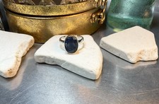 Genuine 925 Sterling Silver Natural Sapphire Gemstone Ring Size 8.5