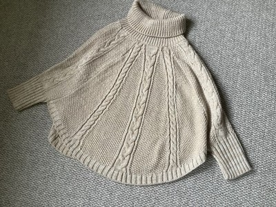 Neuer beigefarbener Strickponcho für Mädchen von John Lewis Alter 12 Jahre