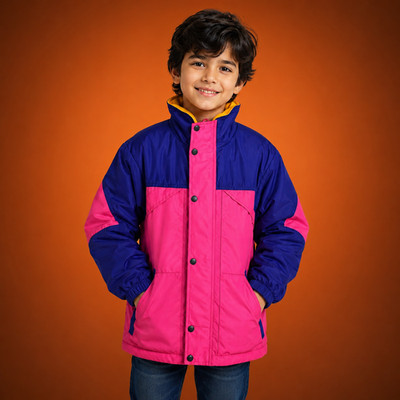 Kid's Oliver Tree Inspired Rave Jacket, Colorblock 90s Retro Cosplay Windbreaker