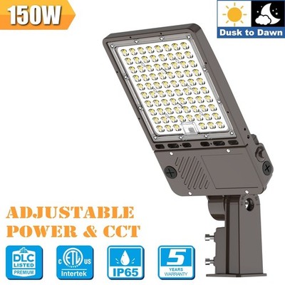 LED Parking Lot Light, 150W/120W/90W Adjustable CCT 3000K/4000K/5000K, Dimmable