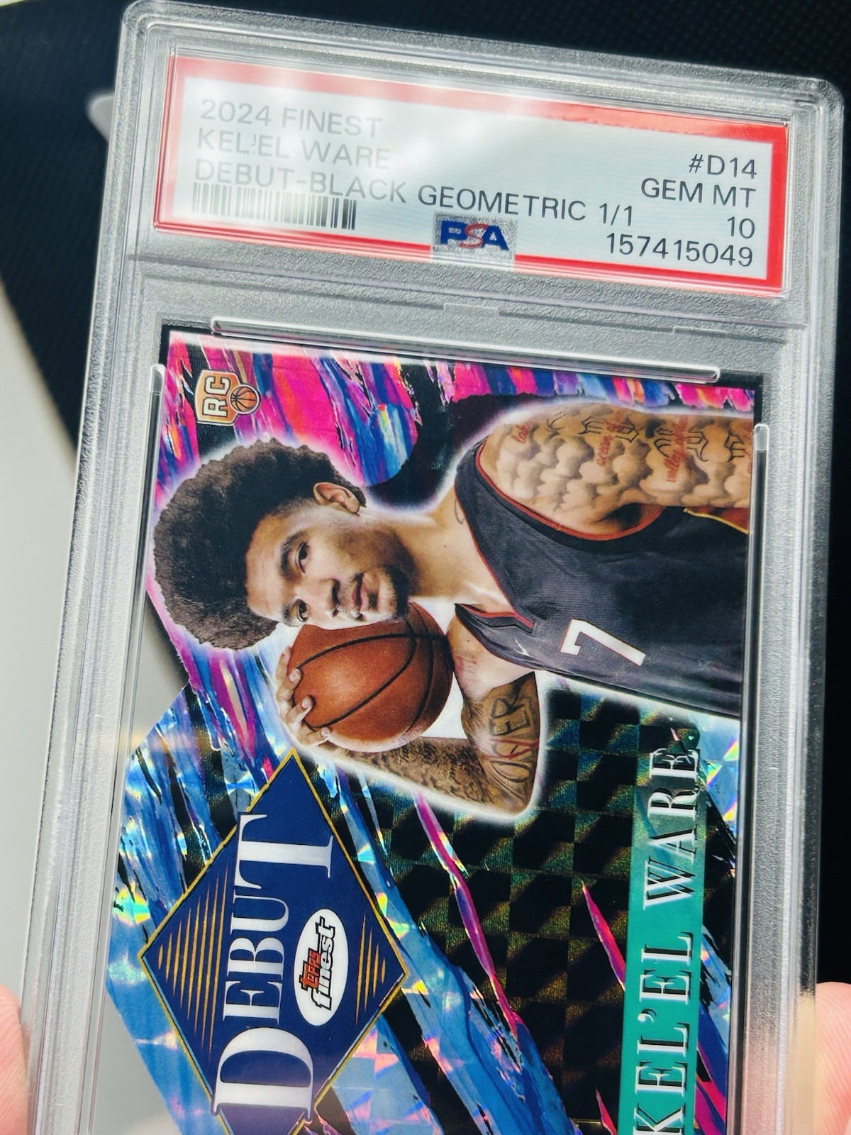 1/1 Superfractor Kel’el Ware 2024-25 Topps Finest Black Debut (RC) PSA 10–Rookie view 6