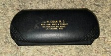 Antique Hard Eyeglass Case Eye Glass Advertise Lw Eidam Md Lacrosse Wisconsin