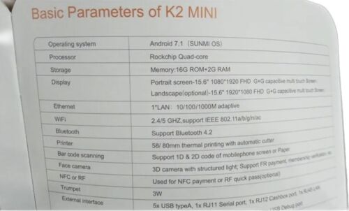 Sunmi K2 Mini F4502 Smart Touch Screen Terminal All-in-one Kiosk - Picture 2 of 12