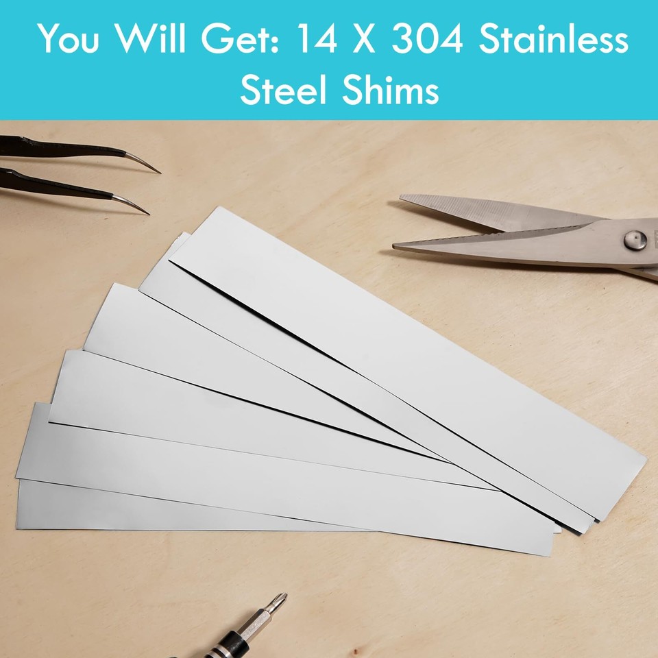 14 Pieces 304 Stainless Steel Strips, Stainless Steel Shim Stock