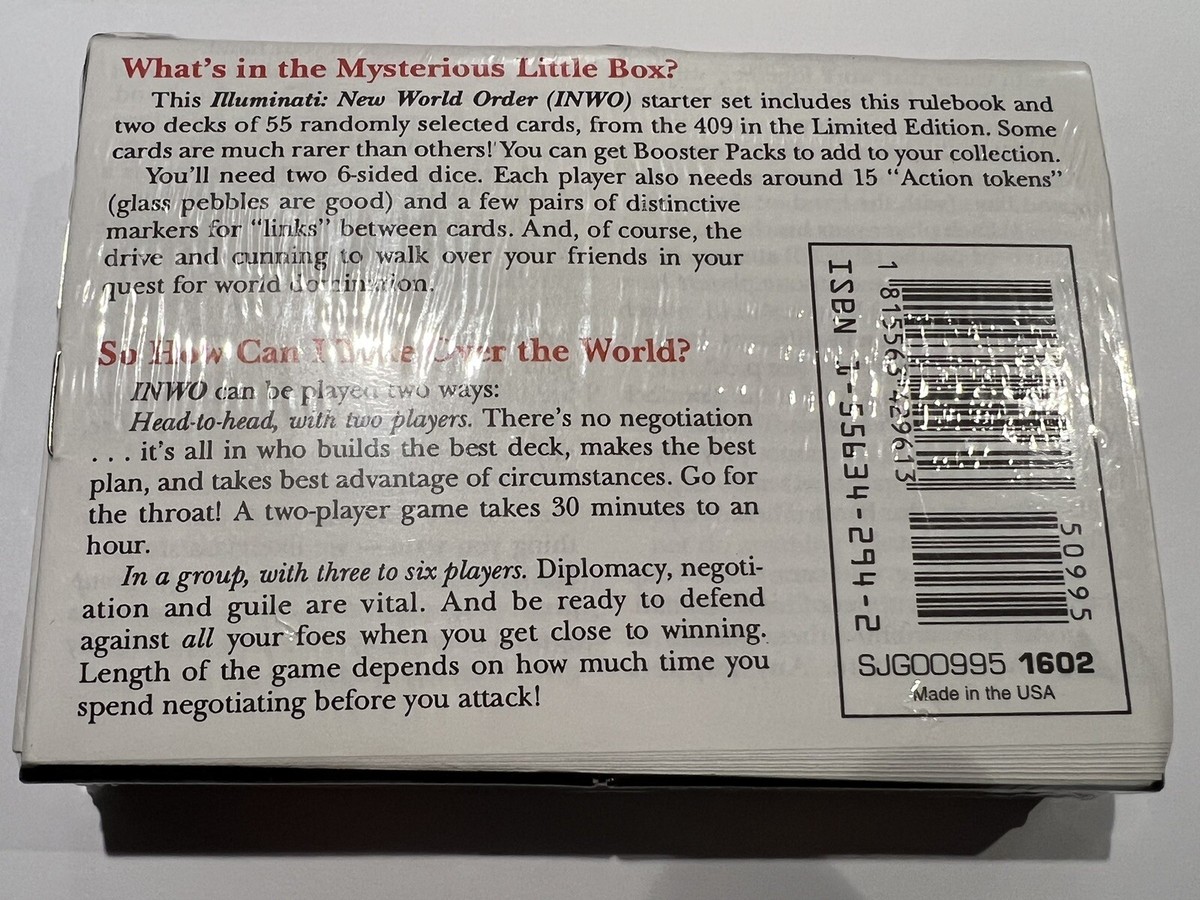 ILLUMINATI NEW WORLD ORDER STEVE JACKSON LIMITED EDITION ILLUMINATI NEW WORLD ORDER STEVE JACKSON LIMITED EDITION