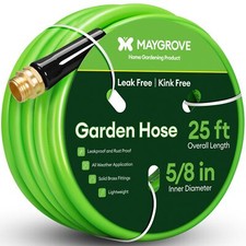 Maygrove 25ftx5/8" Garden Rubber Hose Water Hose for Car Wash  Lawn Watering