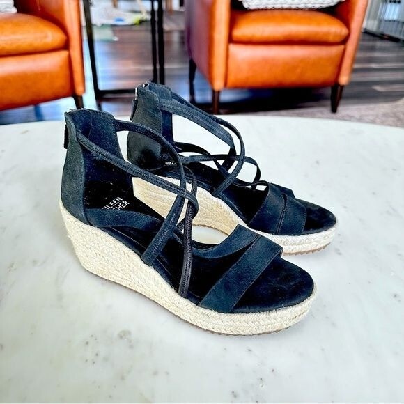 Wanda Tumbled Nubuck Espadrille | EILEEN FISHER *EILEEN FISHER* Wanda Tumbled Nubuck Espadrille Wedge Sandal main image 1