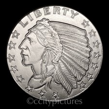 1/2 oz GSM Incuse Indian 999 Fine Silver BU Round #3