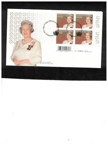 CANADA 2002  QUEEN'S GOLDEN JUBILEE  FDC** BL/4  cat # 1932  BOX 511