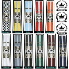Relco Narrow .65 inch (1.7cm) Braces Suspenders Skin Mod Punk 11 Colours