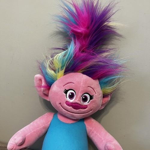 Build-A-Bear Rainbow Hair Poppy Dreamworks TROLLS 22" Plush Stuffy BAB BABW - Picture 2 of 8