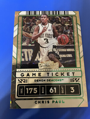 2020-21 Panini Contenders Draft Picks Chris Paul Green Explosion Game Ticket #38