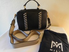 New Milly Astor Small Whipstitch Satchel Leather Handbag, Purse Bag