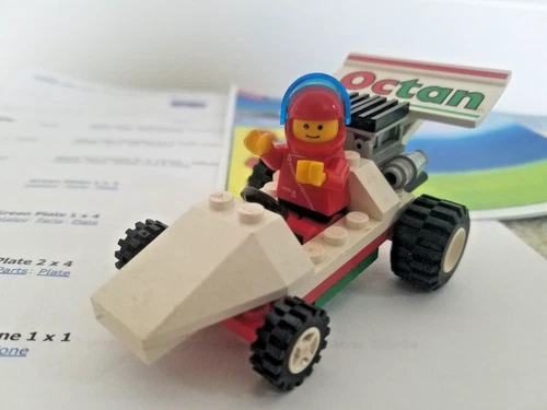 VTG Lego Set 1890 Octan Racer 100% Complete, Parts List and Instructions
