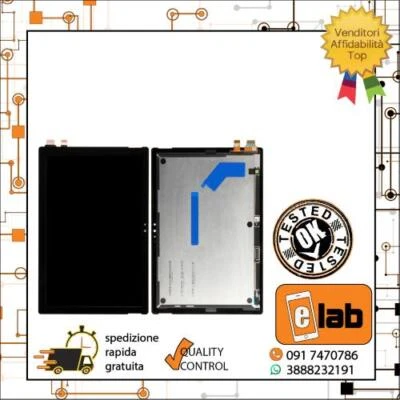 DISPLAY LCD MICROSOFT SURFACE PRO 5 SURFACE PRO 6 NERO 1796 1807 MONITOR VETRO