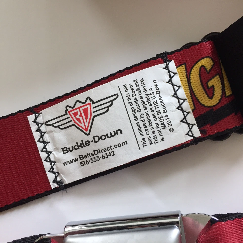 Cinturón de seguridad Big Bang Theory BAZINGA rojo con hebilla de cómic auténtico con hebilla  Foto 4 de 4