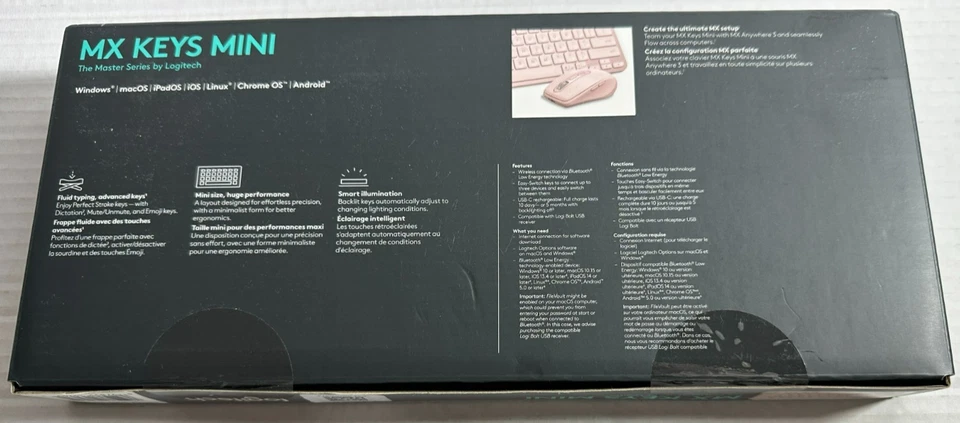Set 2 Logitech MX Keys Mini & MX Anywhere 3 Pink Keyboard & Mouse Combo *SEALED* - Image 3 of 4