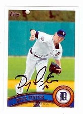 Doug Fister autographed baseball card (Detroit Tigers) 2011 Topps #US63