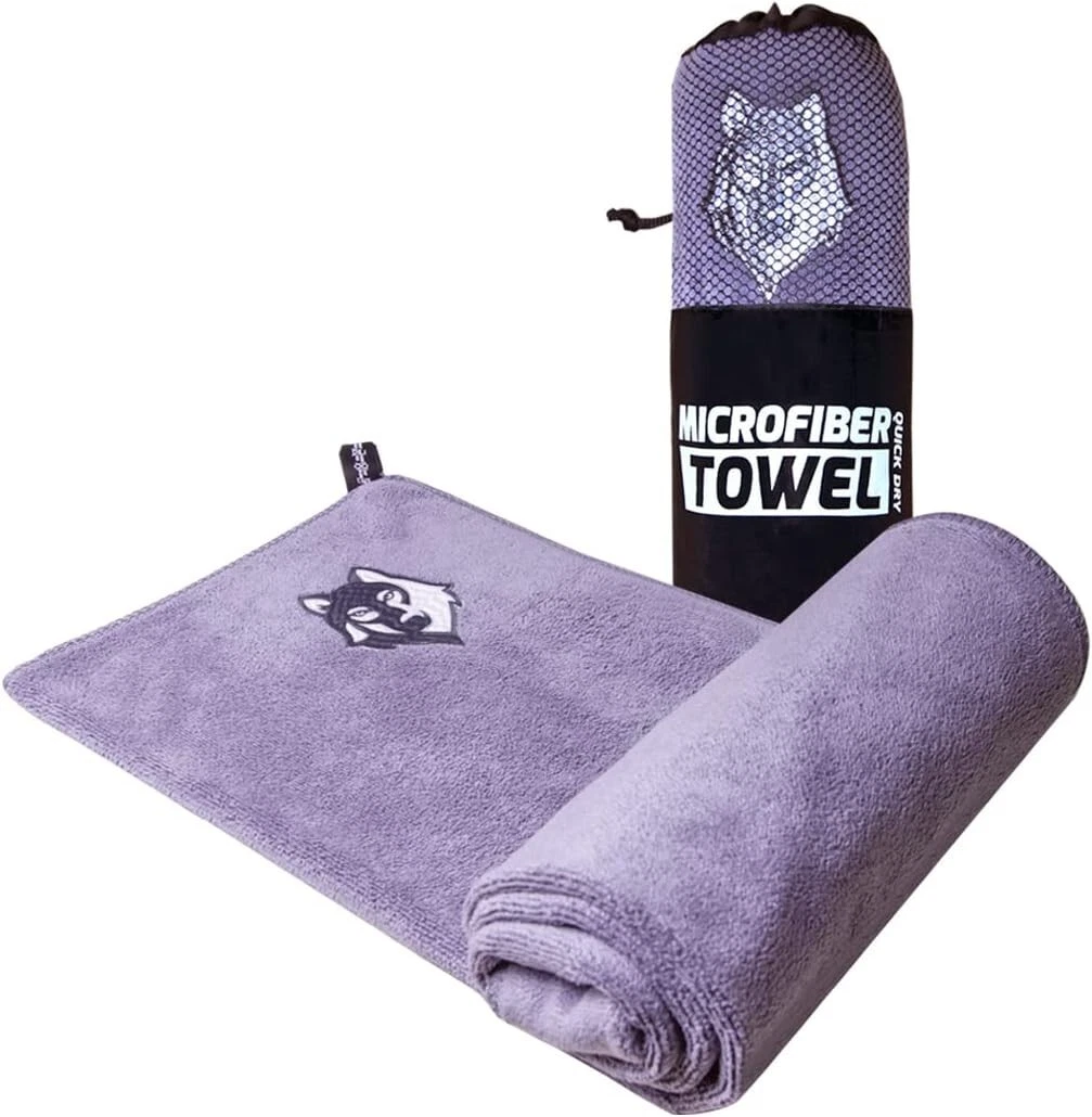 Microfiber Stay on The Bench Hood Design Gym Towel (17 x 38 inch) GRAY