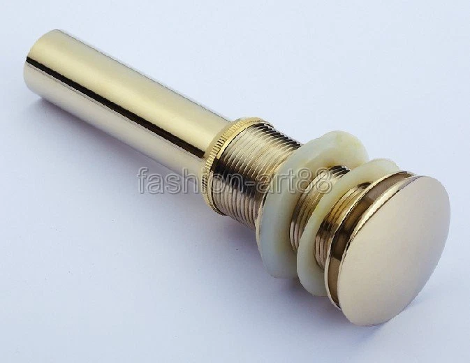 Luxury Gold Color Brass Bathroom Sink Non-Overflow Brass Pop Up Drain Fsd041 - Image 3 of 4