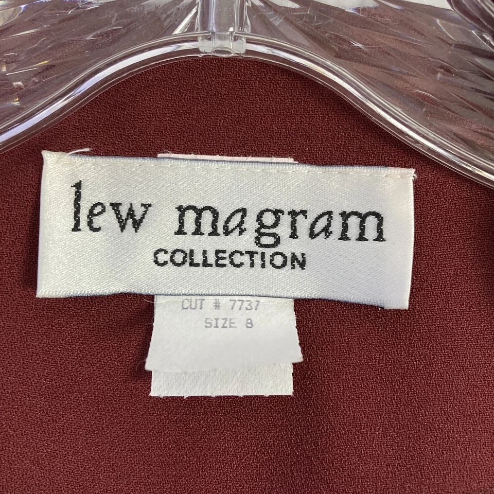 复古 2 件套夹克裤子套装 8 码锈红色美国 Lew Magram # 9015 NOS 全新带标签 — 第 2/4 张图片