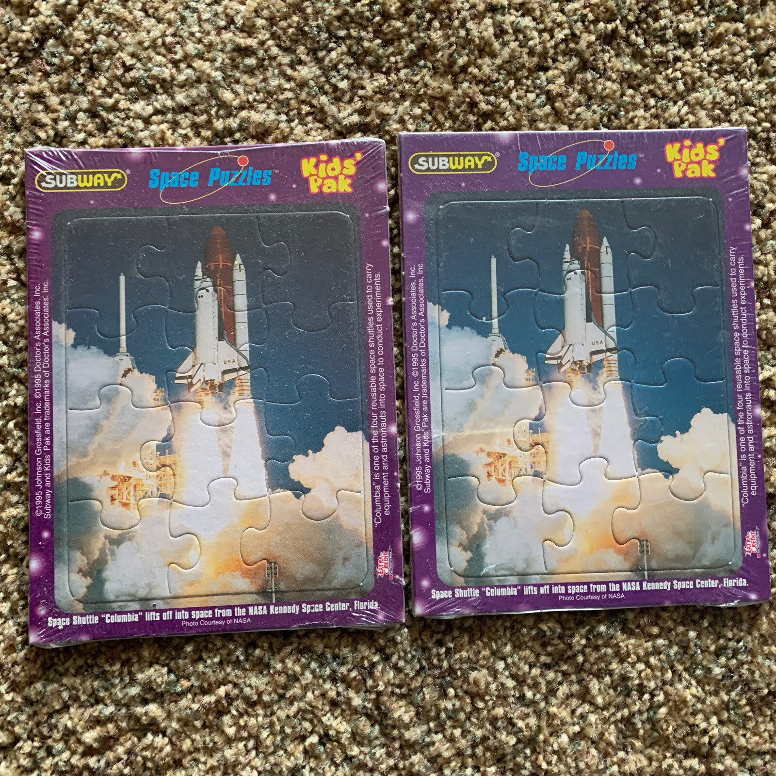 Subway 1995 Space Puzzles Space Shuttle Columbia Kennedy Space Center NIP Lot 2