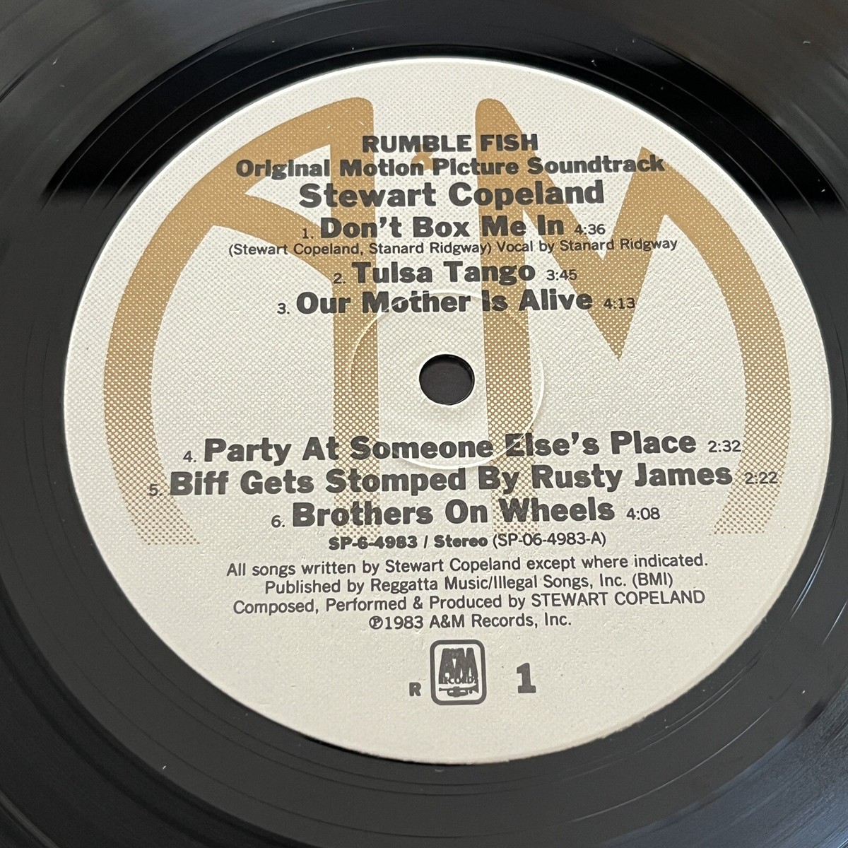 Rumble Fish ポリス サウンドトラック LPレコード Rumble Fish Police