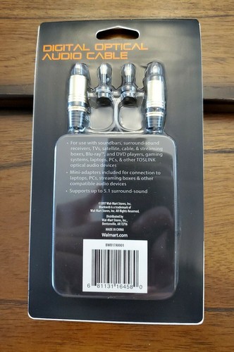 Digital Optical Audio Cable w/Mini Adapters by blackweb - Picture 3 of 4
