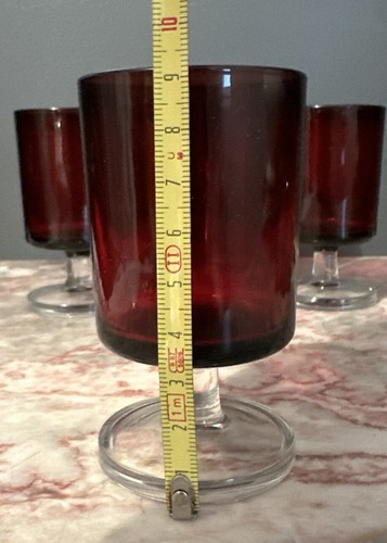 6 STANDGLÄSER ROT VINTAGE - Bild 6 von 7