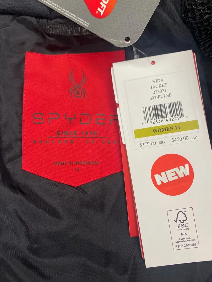 Womens SPYDER Waterproof Insulated RED Ski Jacket $379, Size: 14 - Image 4 of 4