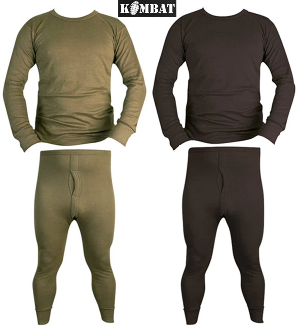 Mens Army Winter Thermal Long Johns Bottoms Base Layer Top Underwear  Military