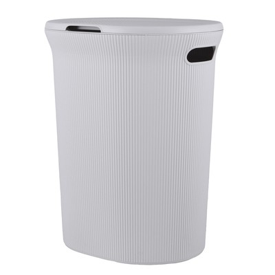 Superio Ribbed Collection - Decorative Plastic Laundry Hamper Lid Cut-Out Handle