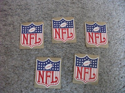5 Lot Vintage NFL Logo Shield Cloth Decal Sticker Emblem New Old Stock 1959-1968
