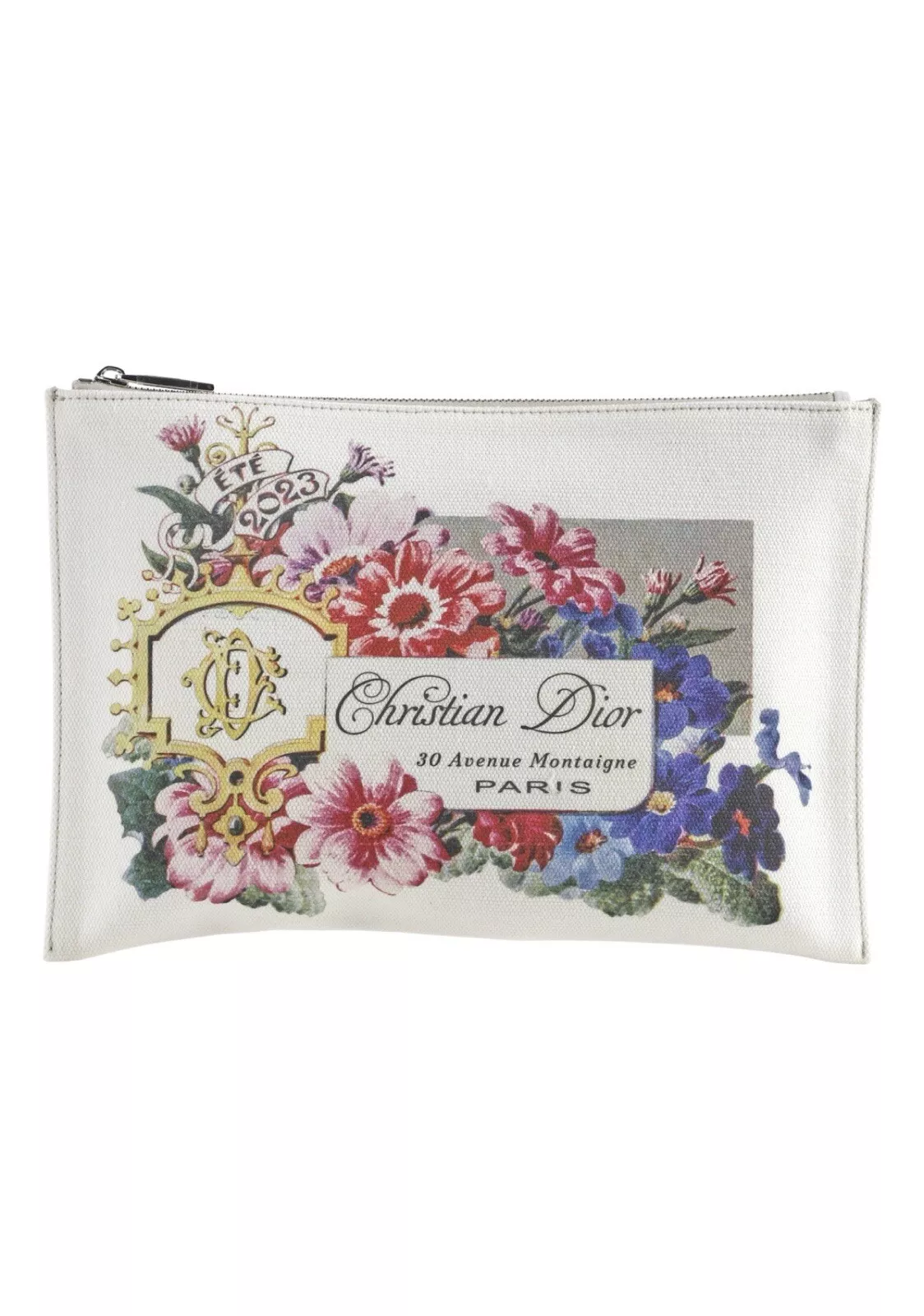 Dior Clutch Flower Designed White Vanity Vintage Rare Find