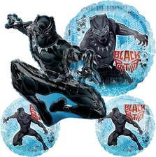 Black Panther Theme Set of 4 Party Balloons For a Birthday Balloon Bouquet Decor