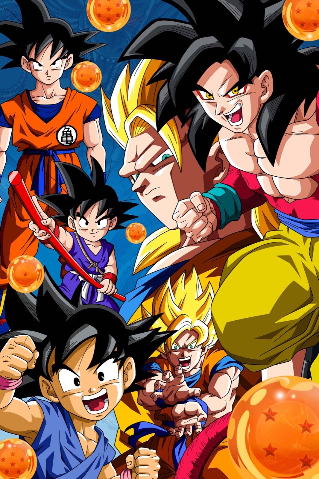 Dragon Ball Z/GT Poster Goku SSJ3 SSJ4 Kid SSJ Poster 12in x 18in Free  Shipping