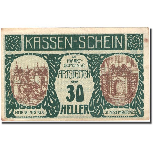 [#271418] Banconota, Austria, Artstetten, 30 Heller, Monumento, 1920, 1920-12-31,  - Foto 1 di 2