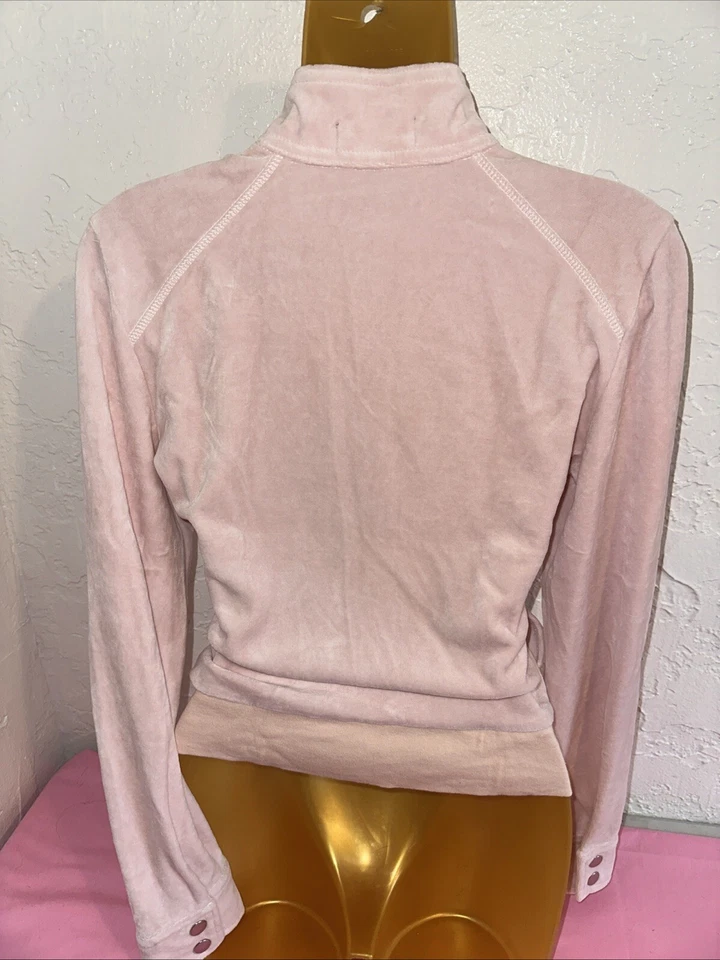 Suéter Y2K Estilo Rampage Terciopelo Rosa Claro Pequeño Foto 3 de 3