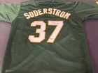 Tyler Soderstrom Oakland A's Auto Signed Custom Jersey Beckett Witness Green — photo 1