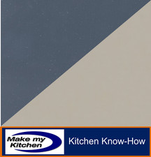 AluSplash Aluminium Kitchen Splashback Dual Finish Petrol Blue / Warm Grey