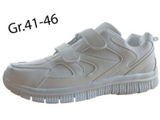 Turnschuhe Gr.41-46 Atmungsaktiv Weiß Sportschuhe Schuhe Sneaker Klett 2631