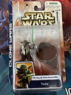 Yoda #44 Star Wars Clone Wars 2003 Saga Super Poseable Army